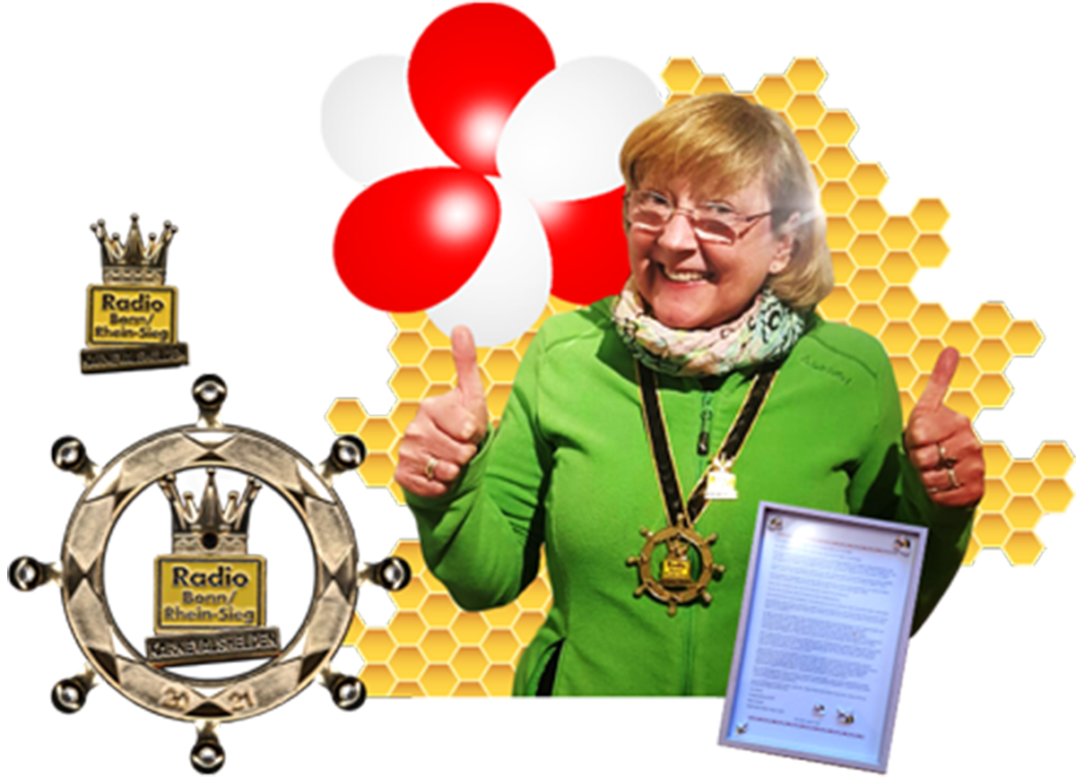 Radio Bonn/Rhein-Sieg verleiht Eva Stellmach den Orden für Karnevalshelden